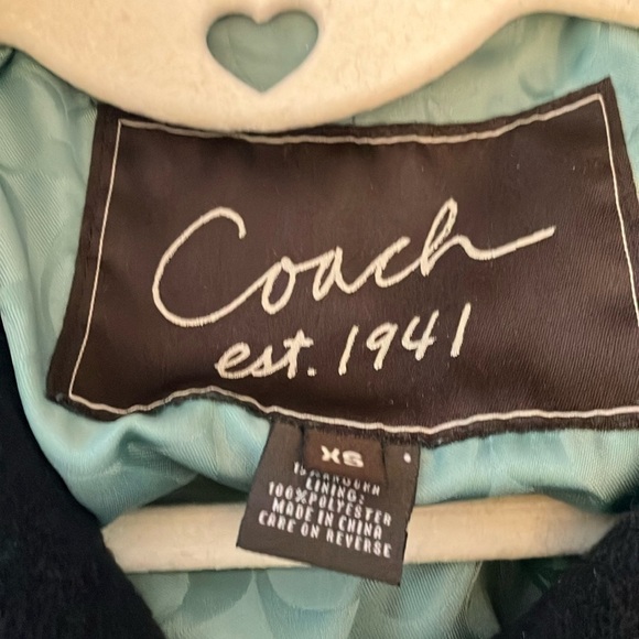 Coach:Black Wool/Angora/Nylon Blend- Green Signature lining-Gold buttons- XS - Picture 3 of 16